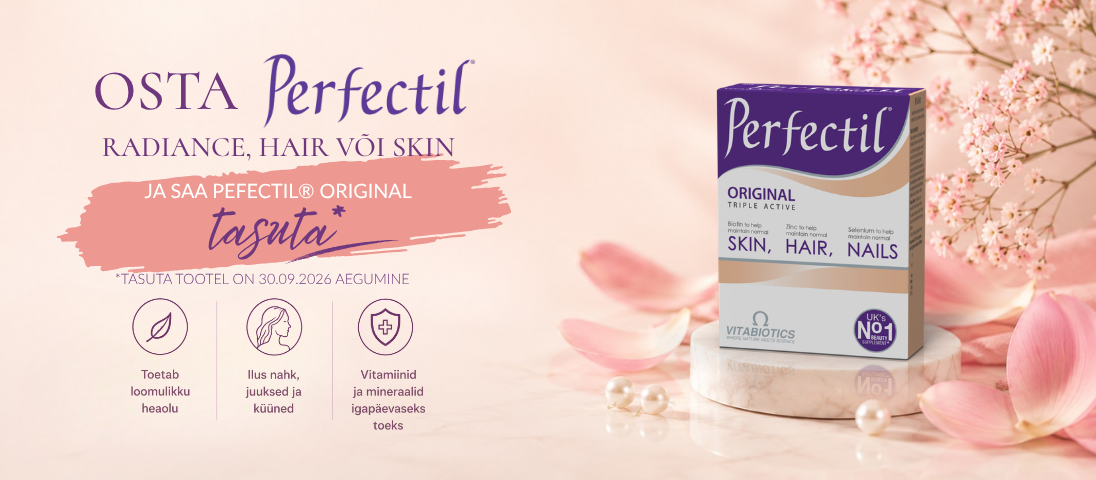 Perfectil kampaania &ndash; osta Perfectil Radiance, Hair v&otilde;i Skin ning saad Perfectil Original N30 tasuta kaasa.